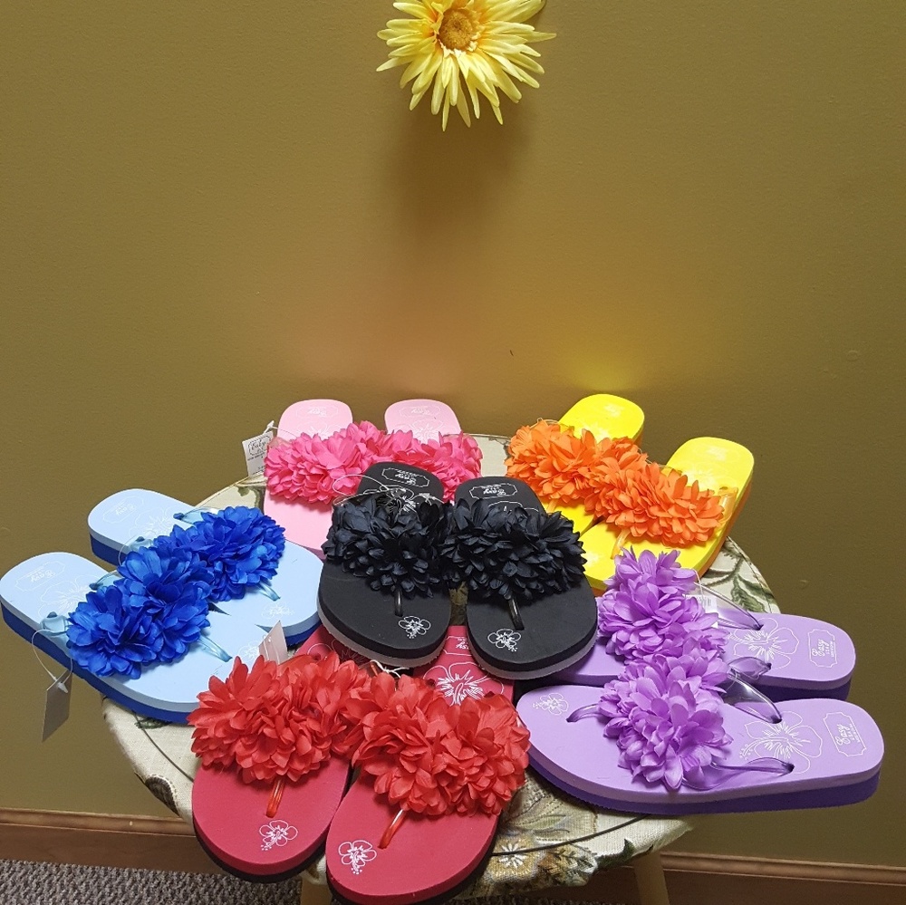 Ladies Flower Flip Flops SOLD